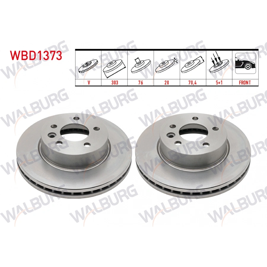 FREN DISKI ON HAVALI 5 BJN 303X28X76X70,40 VW CRAFTER 2.0 TDI 2018-