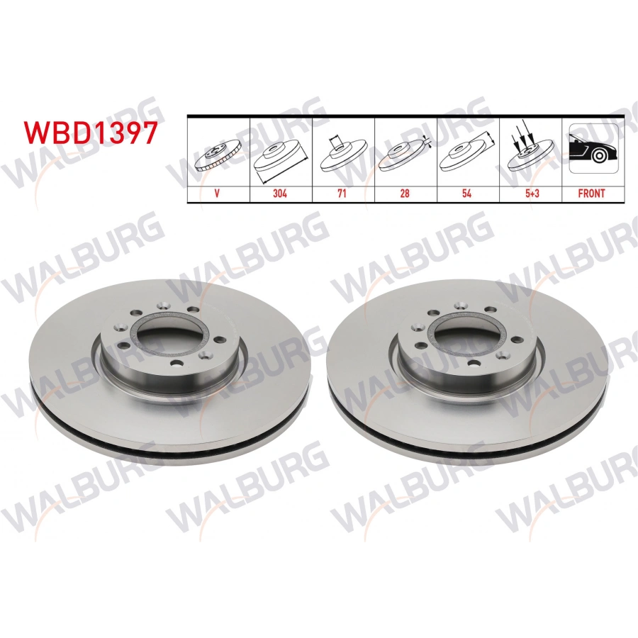 FREN DISKI ON HAVALI KAPLAMALI PERFORMANS DELIKLI 5 BJN 304X28X71X54 PEUGEOT EXPERT 1.6 BlueHDI 2016-/EXPERT 2.0 HDI 2016-/JUMPY III 1.6 HDI 2016 -/JUMPY III 2.0 HDI 2016-/TOYOTA PROACE 1.6 D 2016-