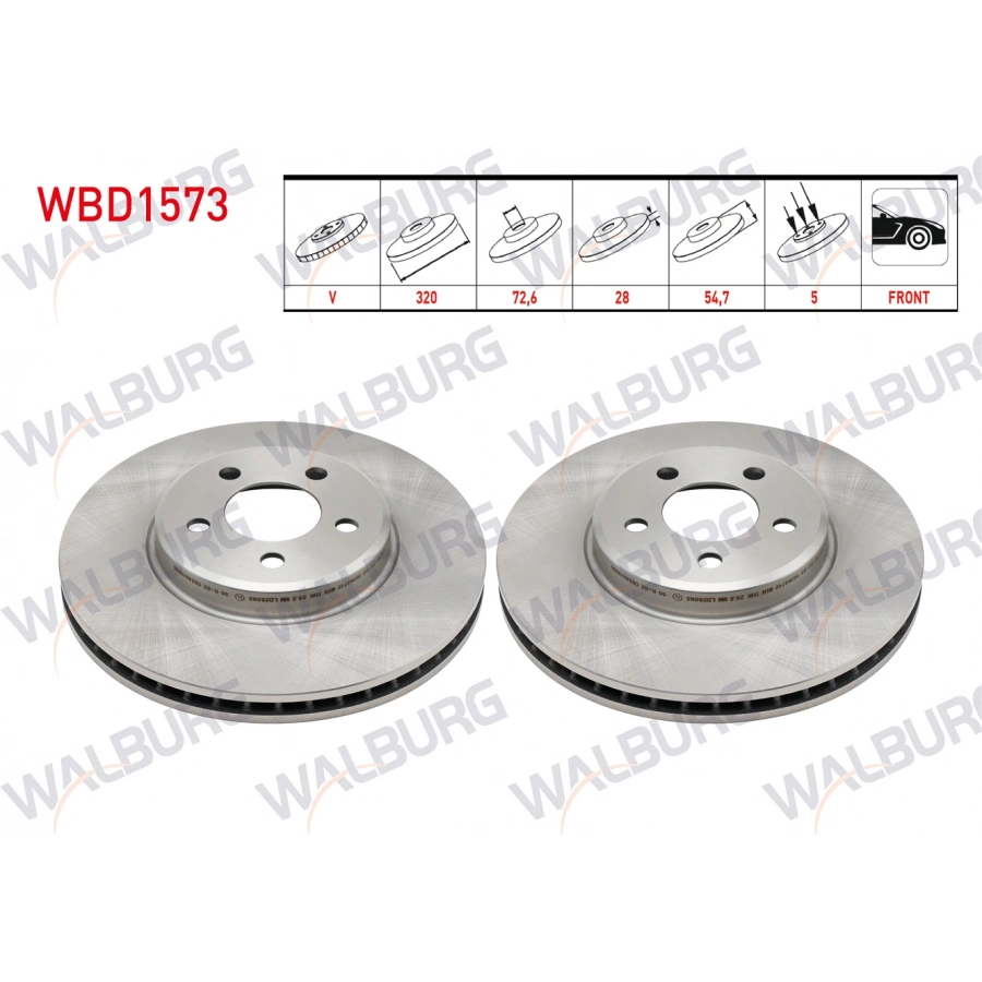 FREN DISKI ON HAVALI PERFORMANS DELIKLI 5 BJN 320X28X72,6X54,7 CHRYSLER 300C (LX) 2.7 - 3.0 CRD - 3.5 2004-2011