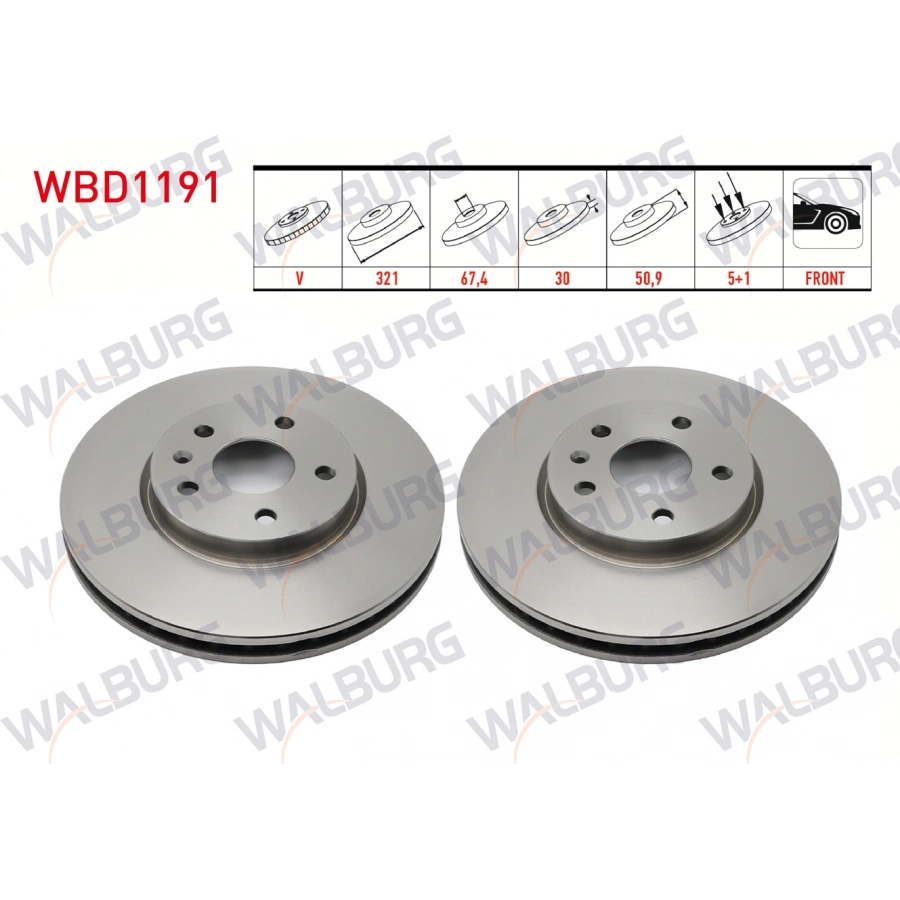 FREN DISKI ON HAVALI 5 BJN 321X30X67,4X50,9 OPEL INSIGNIA 1.6 T 17 JANT 2008-/ INSIGNIA 2.0 T 17 JANT 2008-/ INSIGNIA 2.0 CDTI 17 JANT 2008-