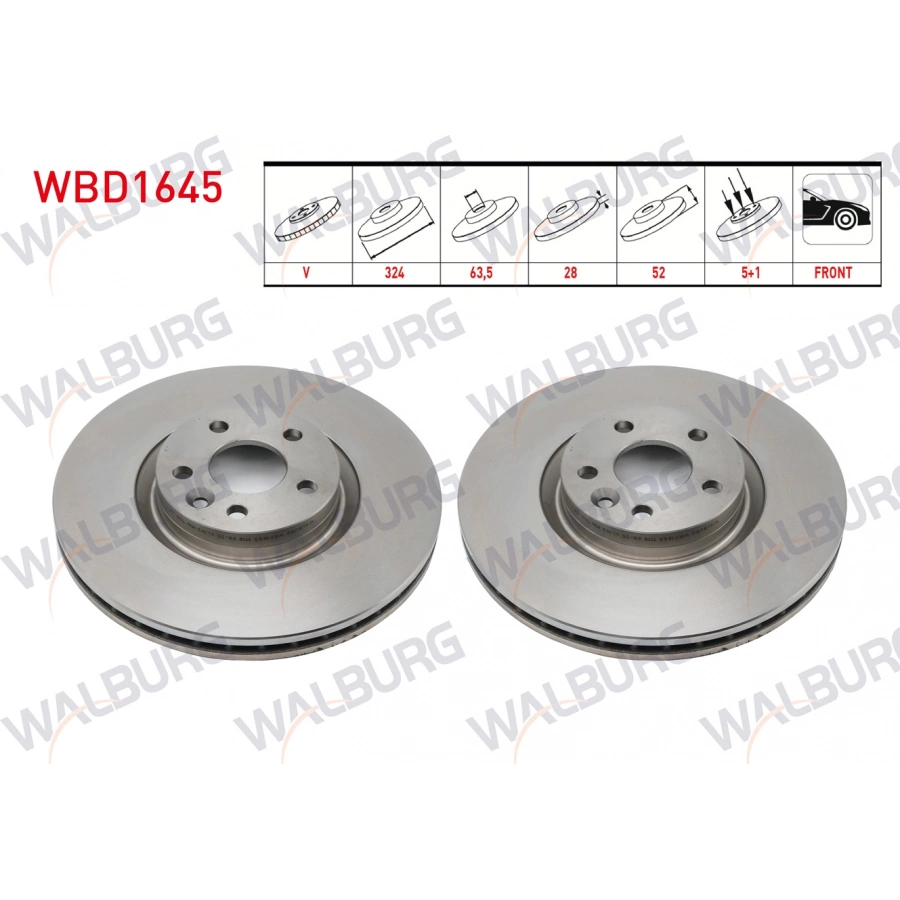 FREN DISKI ON HAVALI 5 BJN 324X28X63.5X52 VOLVO XC60 I 2008-2017