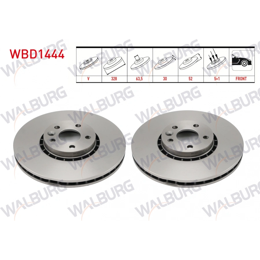 FREN DISKI ON HAVALI 5 BJN 328X30X63,5X52 VOLVO XC60 D3 - D4 - D5 - 2.4 D 2008-2017