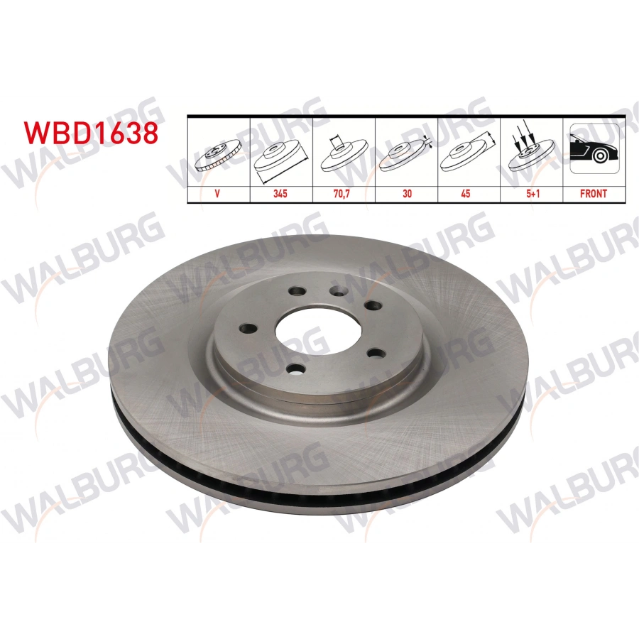 FREN DISKI ON HAVALI 5 BJN 345X30X70,7X45 OPEL INSIGNIA B (Z18) 18 JANT 2017-