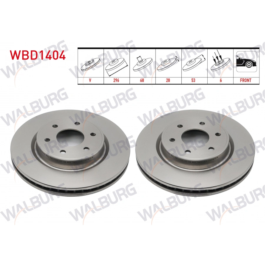 FREN DISKI ON HAVALI 6 BJN 296X28X68X53 NISSAN NAVARA NP300 (D23) 2.3 DCI 2015- / NAVARA (D40) 2.5 DCI 2005-2015