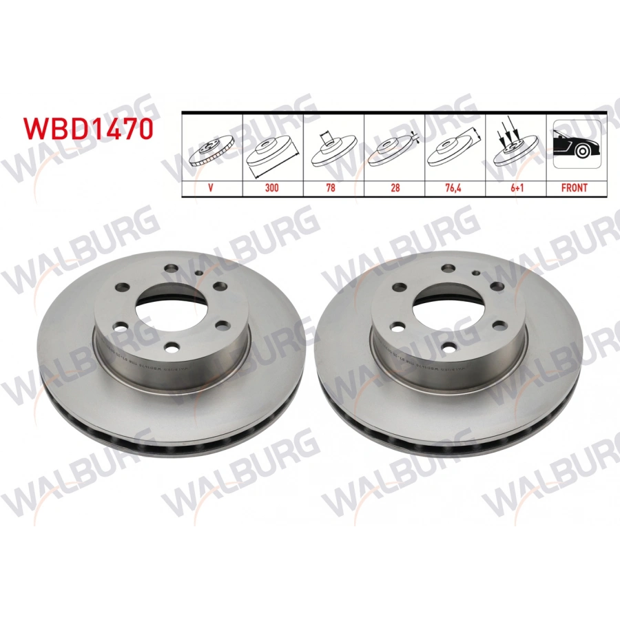 FREN DISKI ON HAVALI 6 BJN 300X28X78X76,4 IVECO DAILY IV (35S11–35S13-35S15–35S18) 2.3 D 2006-2011