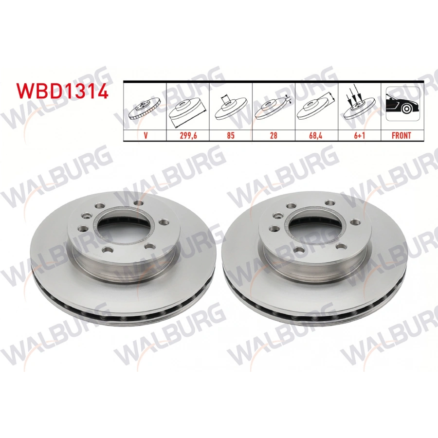 FREN DISKI ON HAVALI 6 BJN 300X28X85X68,5 MERCEDES SPRINTER TEK TEKER 2018-