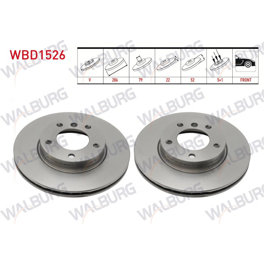 FREN DISKI ON HAVALI BMW 3 SERISI (E36) 318 i 5 BJN 286X22X79X52 1990-1998