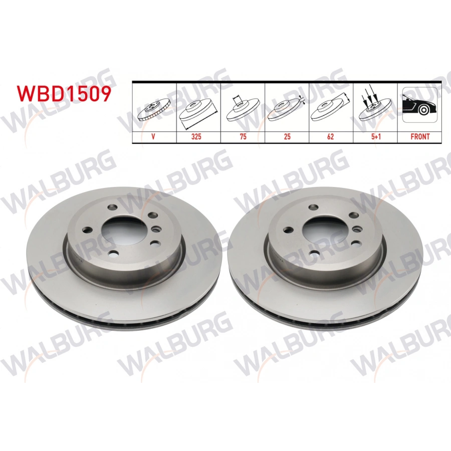 FREN DISKI ON HAVALI BMW X3 (E83) 2.0 D 5 BJN 325X25X75X62 2004-2010