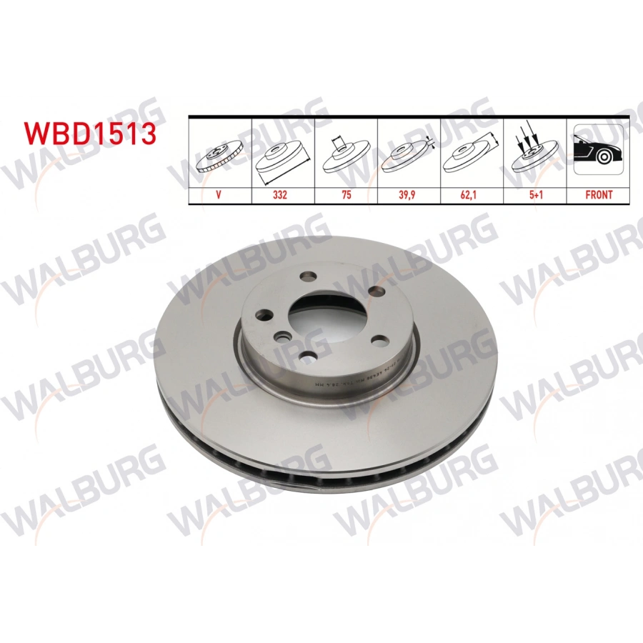 FREN DISKI ON HAVALI BMW X5 (E70) 3.0 D 5 BJN 332X29,9X75X62,1 2007-2012