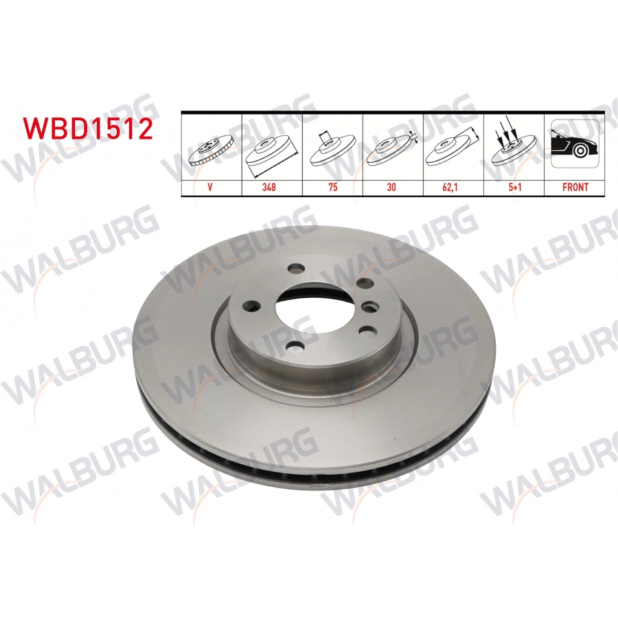 FREN DISKI ON HAVALI BMW X5 (E70) 3.0 D 5 BJN 348X30X75X62,1 2007-2012