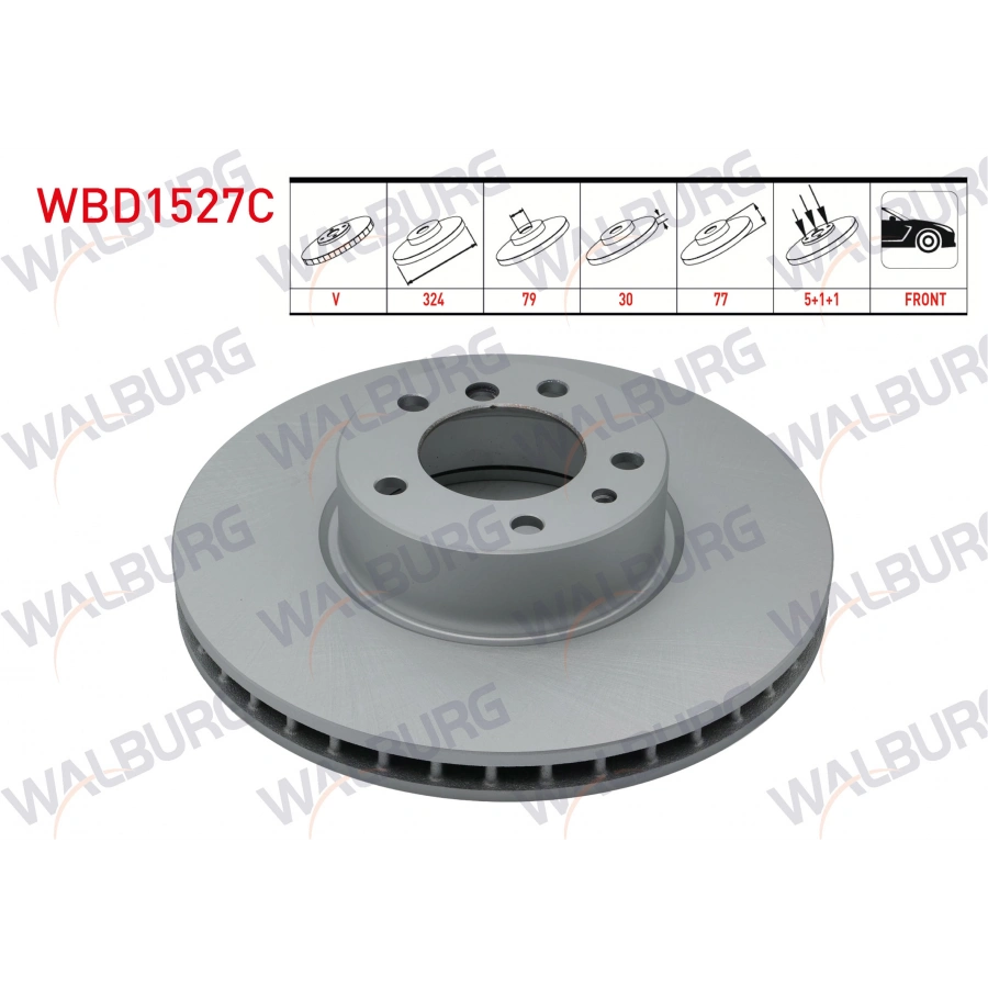 FREN DISKI ON HAVALI KAPLAMALI BMW 5 SERISI (E39) 535 i 5 BJN 324X30X79X77 1995-2003