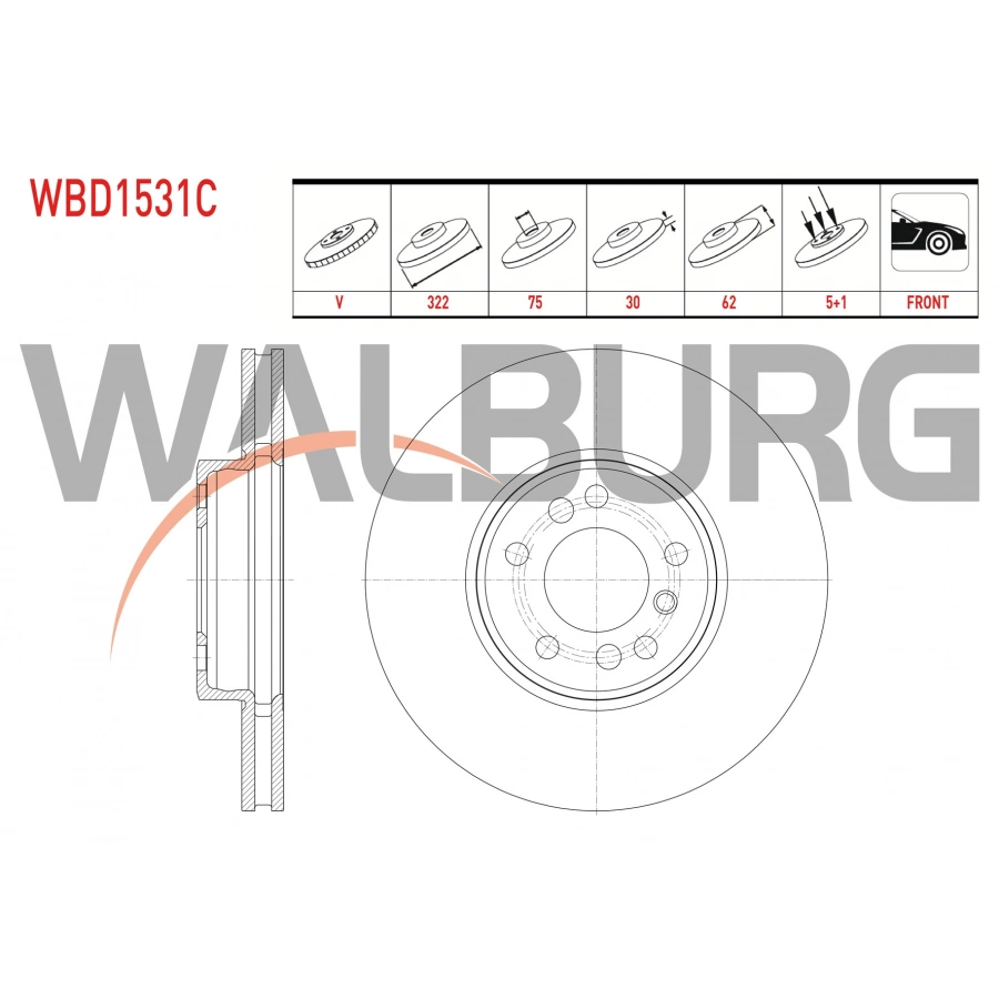 FREN DISKI ON HAVALI KAPLAMALI BMW X3 (E83) 3.0 D 5 BJN 332X30X75X62 2004-2010
