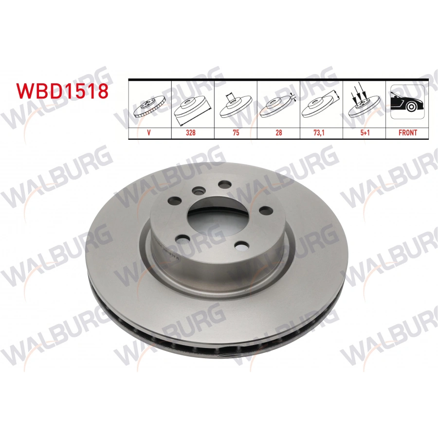 FREN DISKI ON HAVALI KAPLAMALI PERFORMANS DELIKLI BMW X3 (F25) xDrive 2.0 D 5 BJN 328X28X75X73,1 2010-