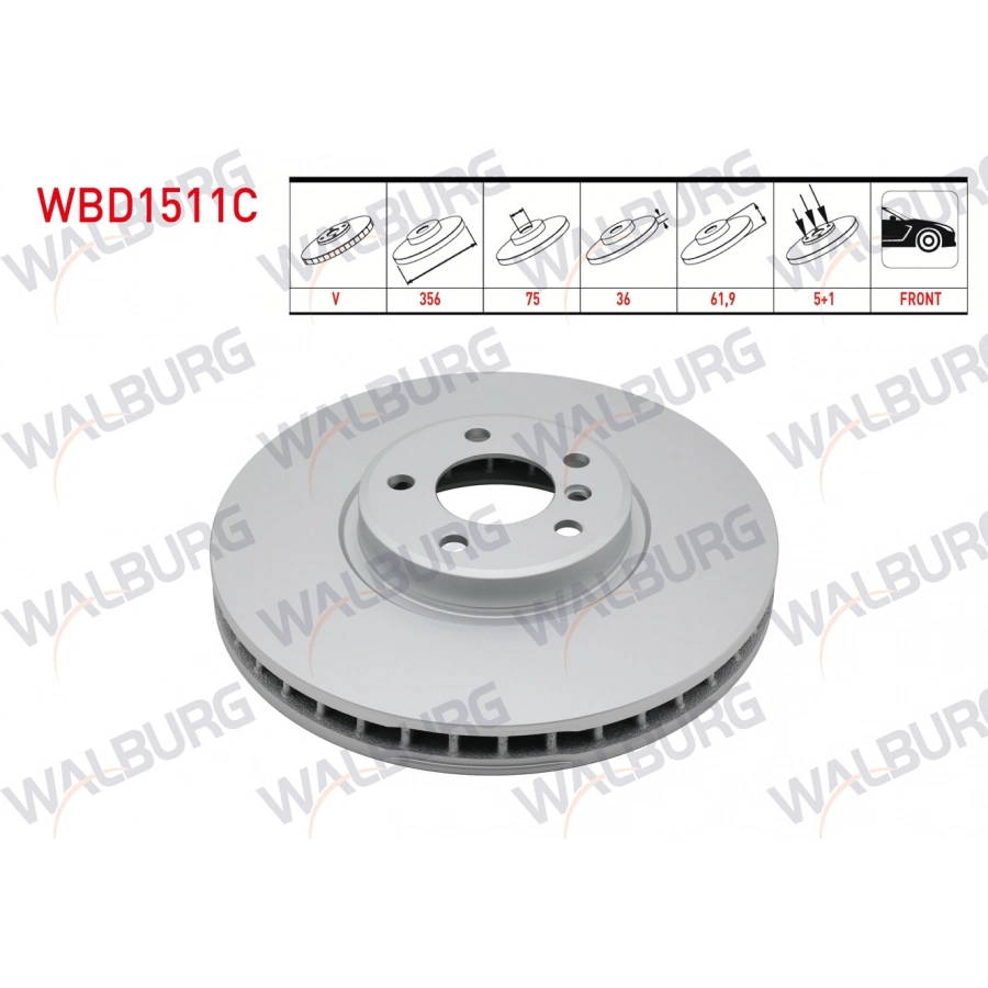 FREN DISKI ON HAVALI KAPLAMALI BMW X5 (E53) 4.4i 5 BJN 356X36X75X61,9 2000-2007