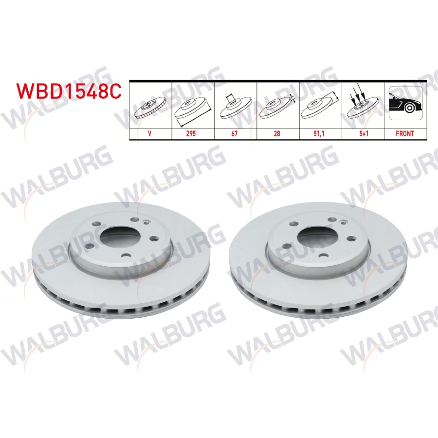 FREN DISKI ON HAVALI KAPLAMALI MERCEDES A SERISI (W176) A 220 CDI 5 BJN 295X28X67X51,1 2012-