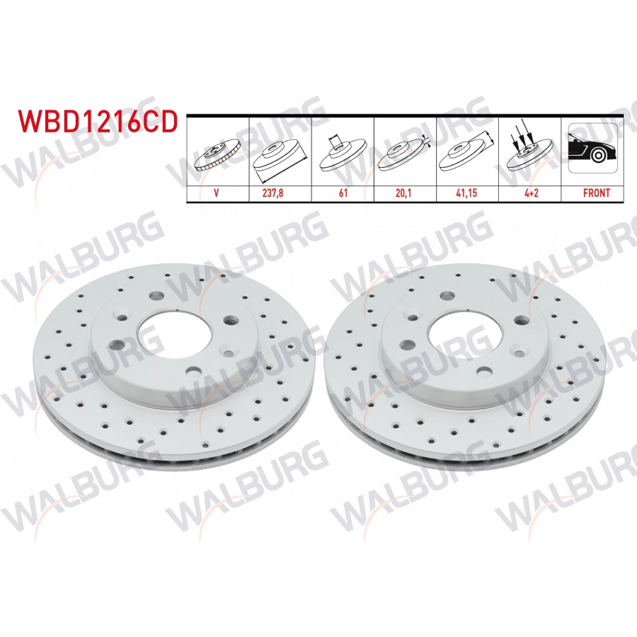FREN DISKI ON HAVALI KAPLAMALI PERFORMANS DELIKLI 4 BJN 237,8X20,1X61X41,15 KANGOO 1.5 DCI 1998-2008/CLIO II 1.2i - 1.4i - 1.6i 1998-2005/SYMBOL II 1.4 - 1.5 DCI 2008-2012/MEGANE I 1.4 16v 1996-2003