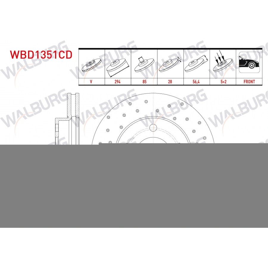 FREN DISKI ON HAVALI PERFORMANS DELIKLI 5 BJN 294X28X85X56,4 SSANGYONG KYRON 2.0 XDI 4X4 2005-2011
