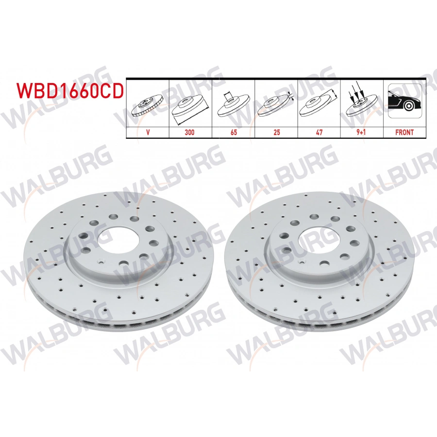 FREN DISKI ON HAVALI KAPLAMALI PERFORMANS DELIKLI 5 BJN 300X25X65X47 MG ZS SUV EV (CSA7001) 2019-