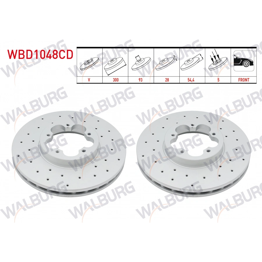 FREN DISKI ON HAVALI KAPLAMALI PERFORMANS DELIKLI 5 BJN 300X28X93X54,4 FORD TRANSIT 2.2 TDCI ARKADAN ITIS 2006-2014/TRANSIT 2.4 TDCI 2006-2014/TRANSIT 2.2 TDCI 2006-2014/TRANSIT 3.2 TDCI 2006-2014
