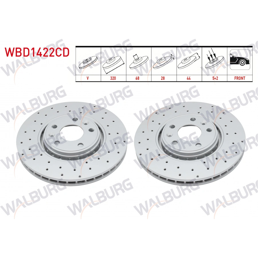 FREN DISKI ON HAVALI KAPLAMALI PERFORMANS DELIKLI 5 BJN 320X28X68X44 RENAULT MEGANE IV (B9A/M_)1.6 DCI 2016-/CLIO IV 1.6 2012-/LAGUNA III 2.0 DCI 2007-/LAGUNA III 2.0i 16v 2007-/SCENIC IV 1.6 DCI 2015