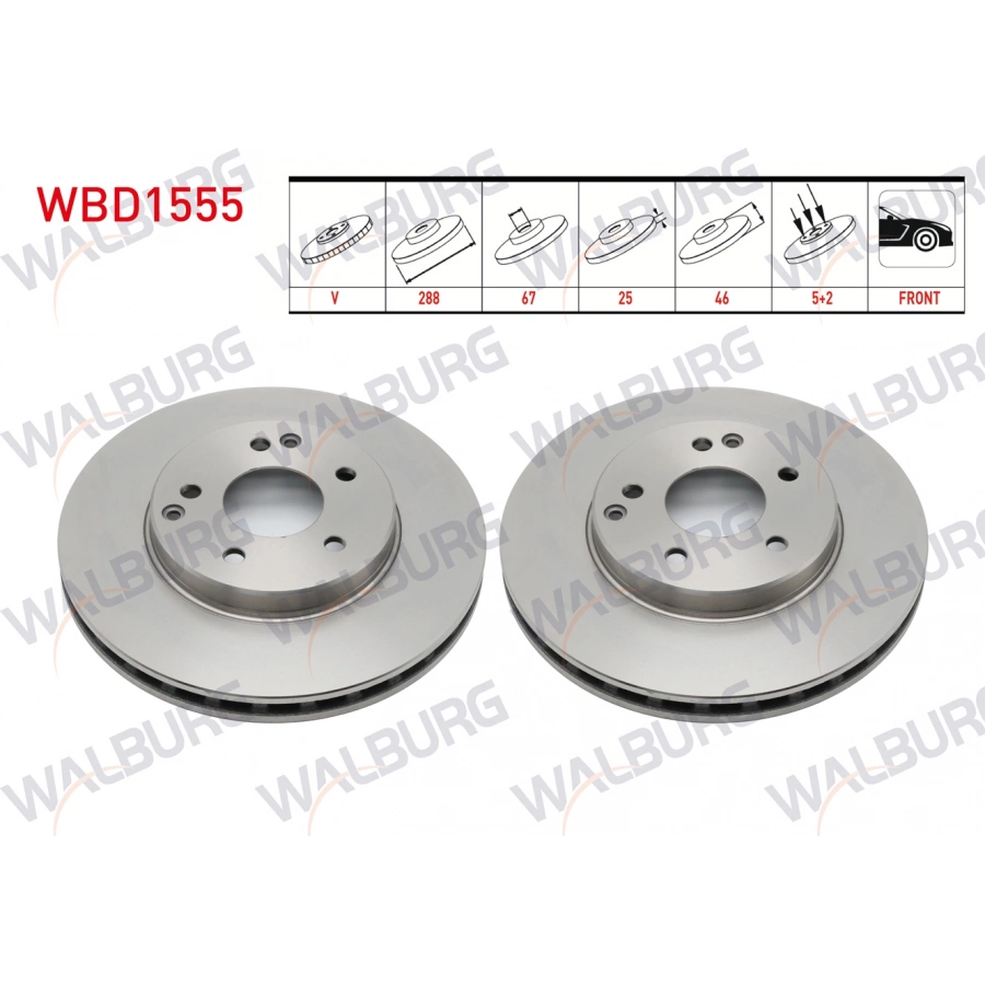 FREN DISKI ON HAVALI MERCEDES C SERISI (W202) C 250 TD 5 BJN 288X25X67X46 1993-2000