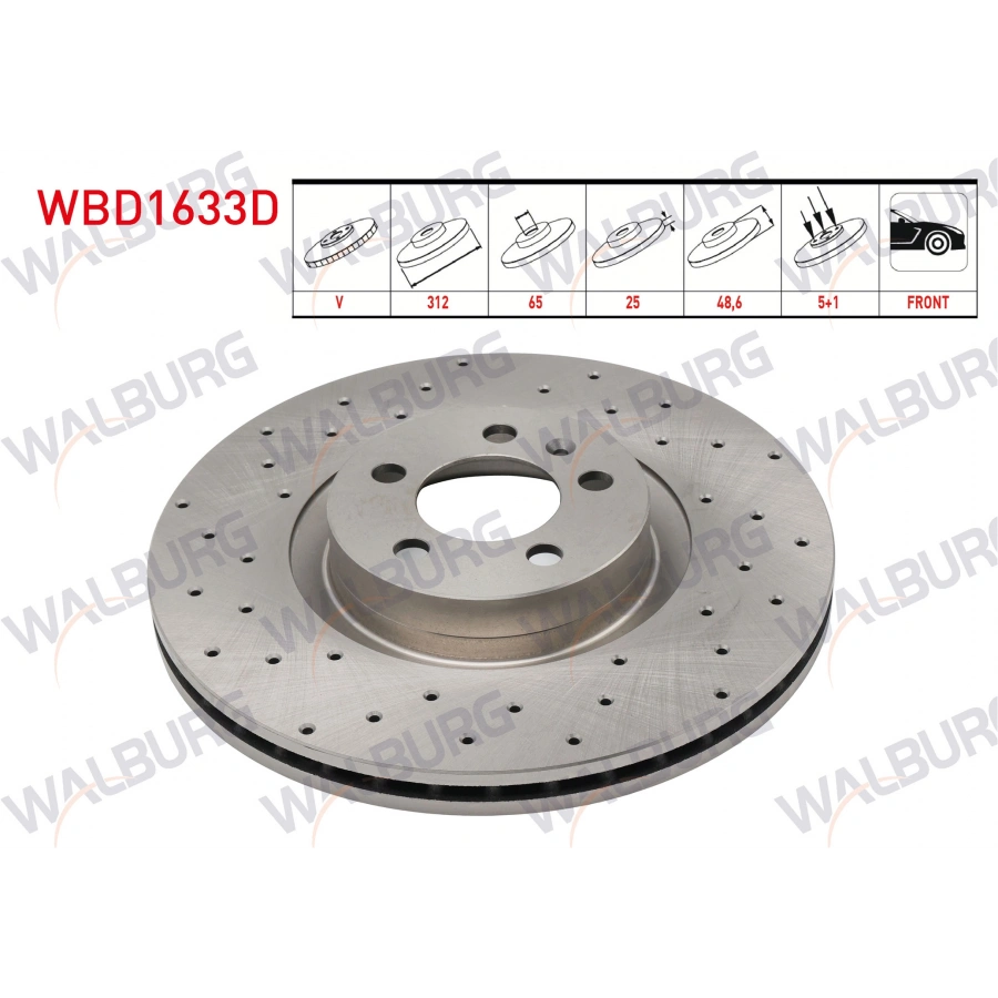 FREN DISKI ON HAVALI PERFORMANS DELIKLI 5 BJN 312X25X65X48,6 VOLKSWAGEN POLO VI 2017-