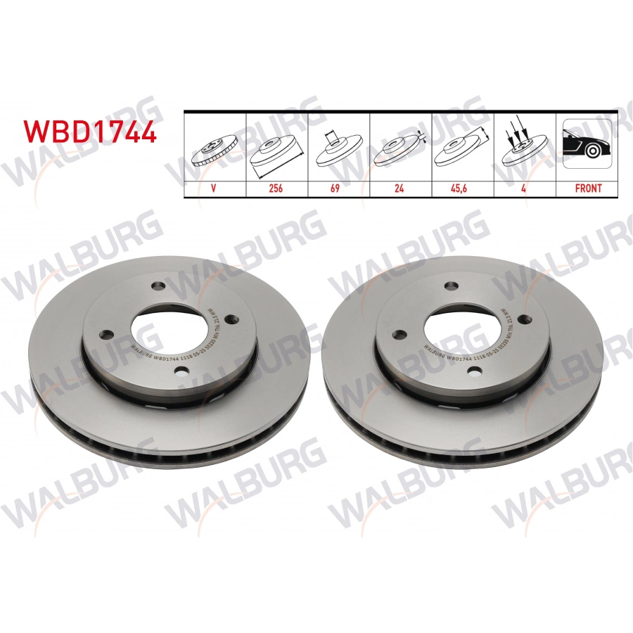 FREN DISKI ON MITSUBISHI COLT / SMART FORFOUR 2004-2012