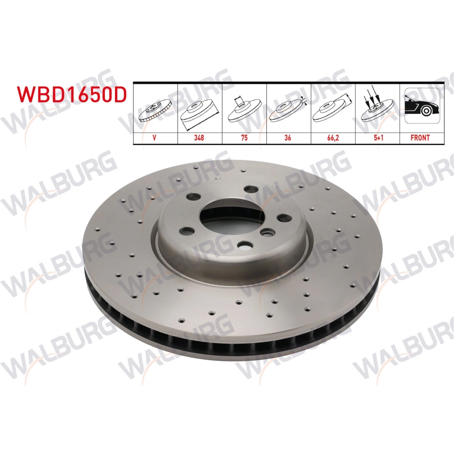 FREN DISKI ON SAG HAVALI PERFORMANS DELIKLI 5 BJN 348X36X75X66,2 BMW 5 SERISI (F10) 2010-2016 / 7 SERISI (F01) 2009-2015