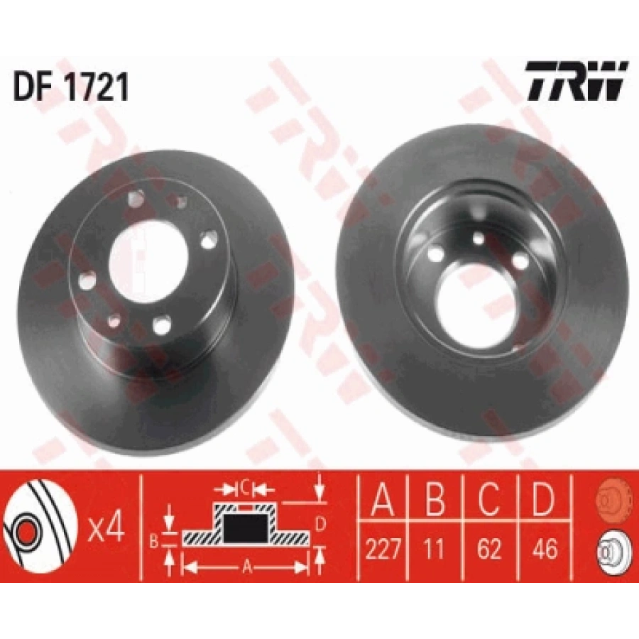 FREN DISKI ÖN TAKIM 227 mm DÜZ M131/DOGAN/SAHIN/KARTAL BM 72-