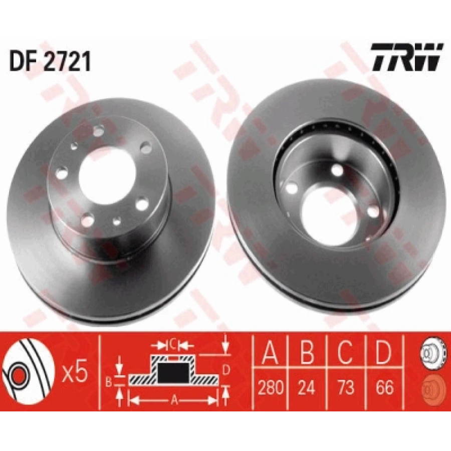 FREN DISKI ÖN TAKIMK (280 mm) DUCATO II- III/JUMPER II -III/BOXER II-III BM 02-