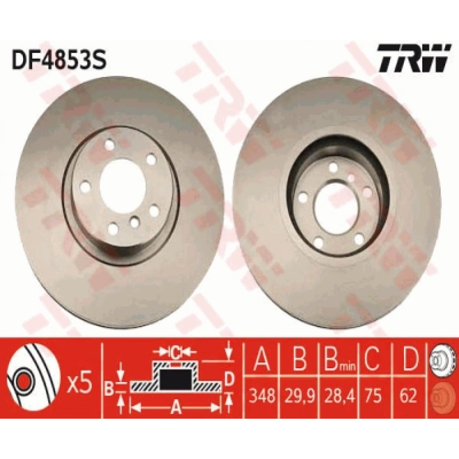 FREN DISKI ÖN X5 E70-X5 F15-X6 E72-X6 F16 BM 07-19