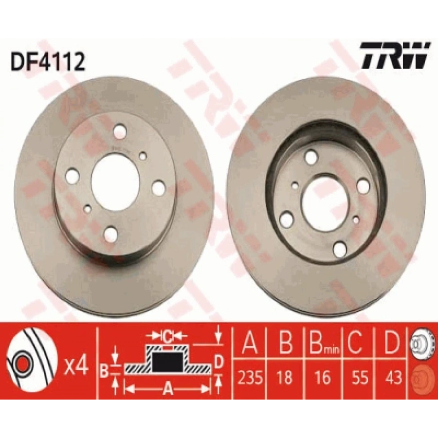 FREN DISKI ÖN . YARIS (P1) 1.0:1.3 99-05