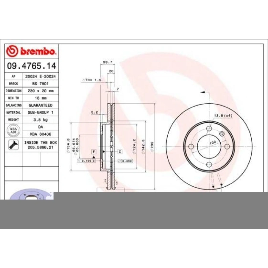 FREN DİSKİ PRIUS SALOON NHW11_ 05 00-01