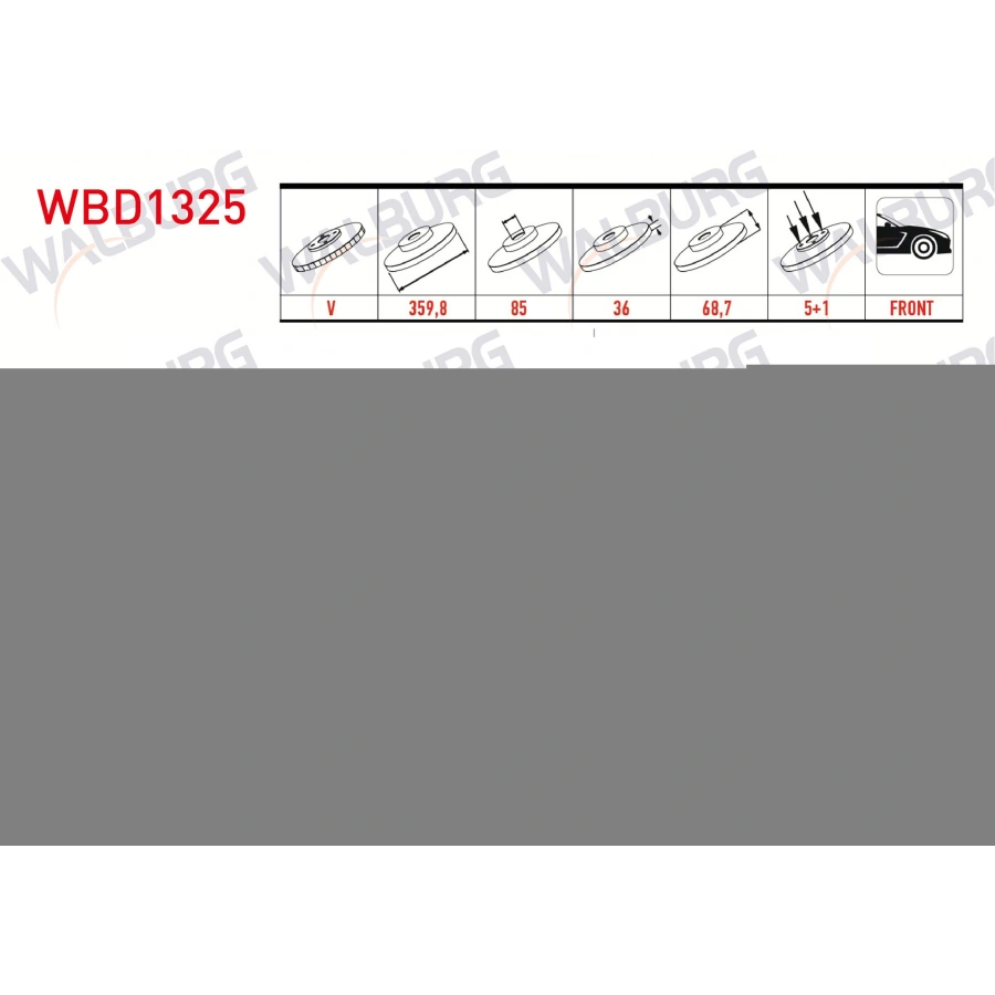 FREN DISKI SOL ON HAVALI KAPLAMALI PERFORMANS DELIKLI 5 BJN 359,80X36X85X68,7 VOLKSWAGEN TOUAREG (7P5) 3.0 TDI V6 - 3.0 TSI V6 2010-/PORSCHE CAYENNE 3.0 D - 3.0 S HYBRID - 3.6 S - 4.8 GTS - 4.8 TURBO