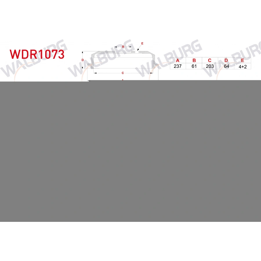 FREN KAMPANA ARKA 4 DELIK 237X61X203X64 RENAULT CLIO V 1.0 TCe-SCe (B7M5,B7MT) 2019- / SMART FORTWO 1.0 2014-