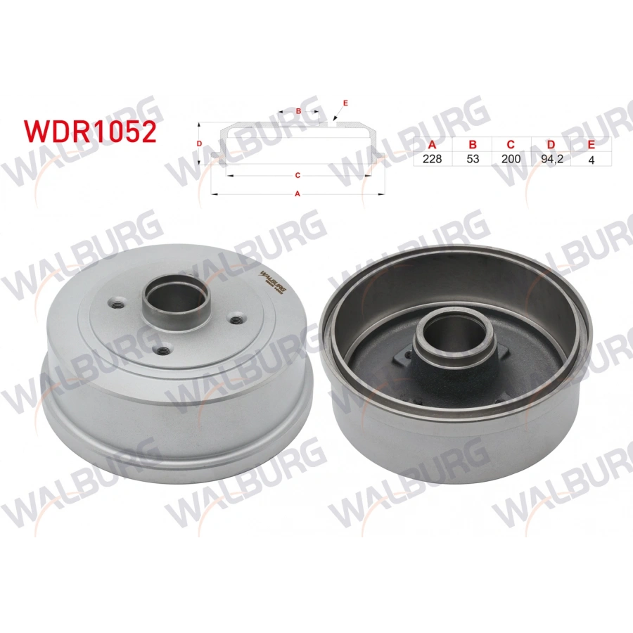 FREN KAMPANASI ARKA 4 DELIK 228X53X200X94,2 OPEL CORSA C 1.0i 12v - 1.2 16v - 1.3 CDTI - 1.4i - 1.7 CDTI 2000-2006