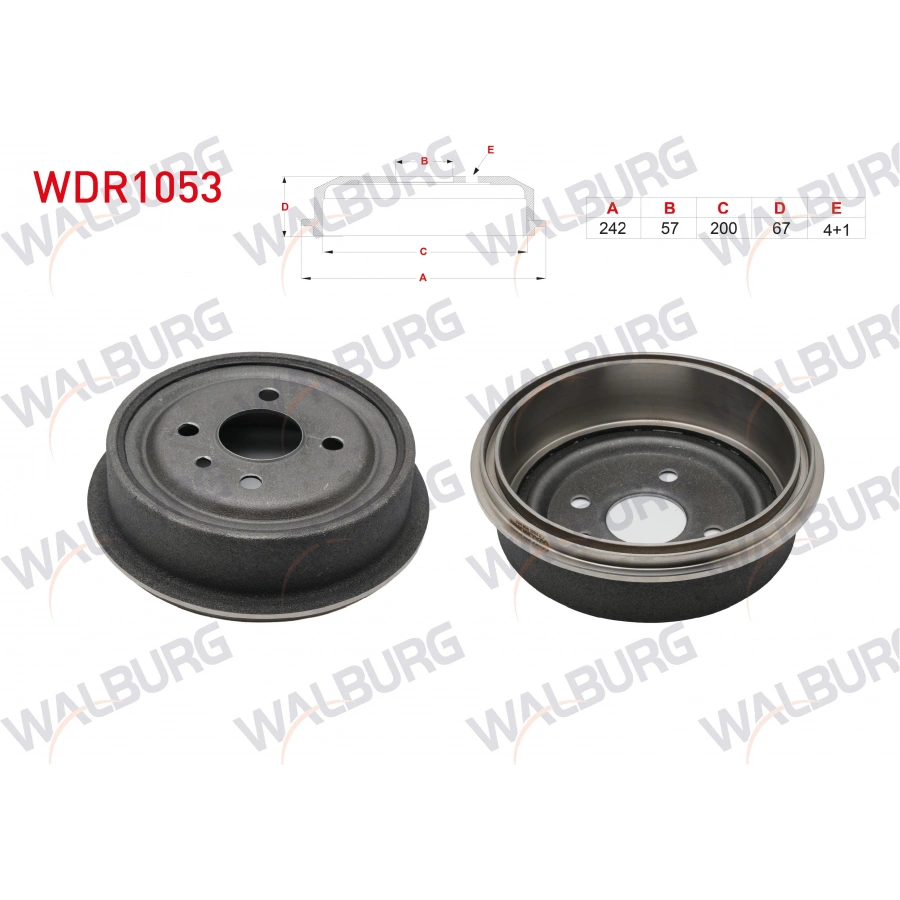 FREN KAMPANASI ARKA 4 DELIK 242X57X200X67 OPEL ASTRA F 1.4i - 1.6i 1991-1998 / ASTRA F CLASSIC 1.4i - 1.6i 1998-2002