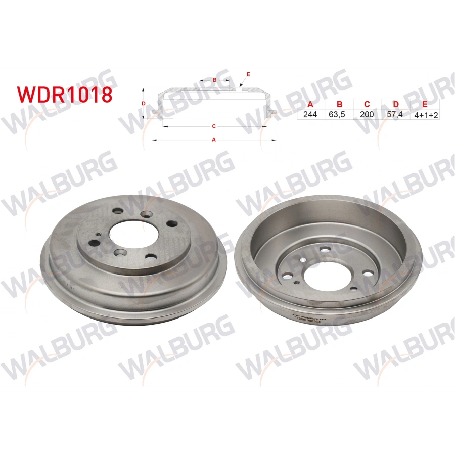 FREN KAMPANASI ARKA 4 DELIK 244X63,5X200X57,4 FORD FIESTA VI 1.25i - 1.4 TDCI - 1.4i - 1.6 TDCI 2008-2012