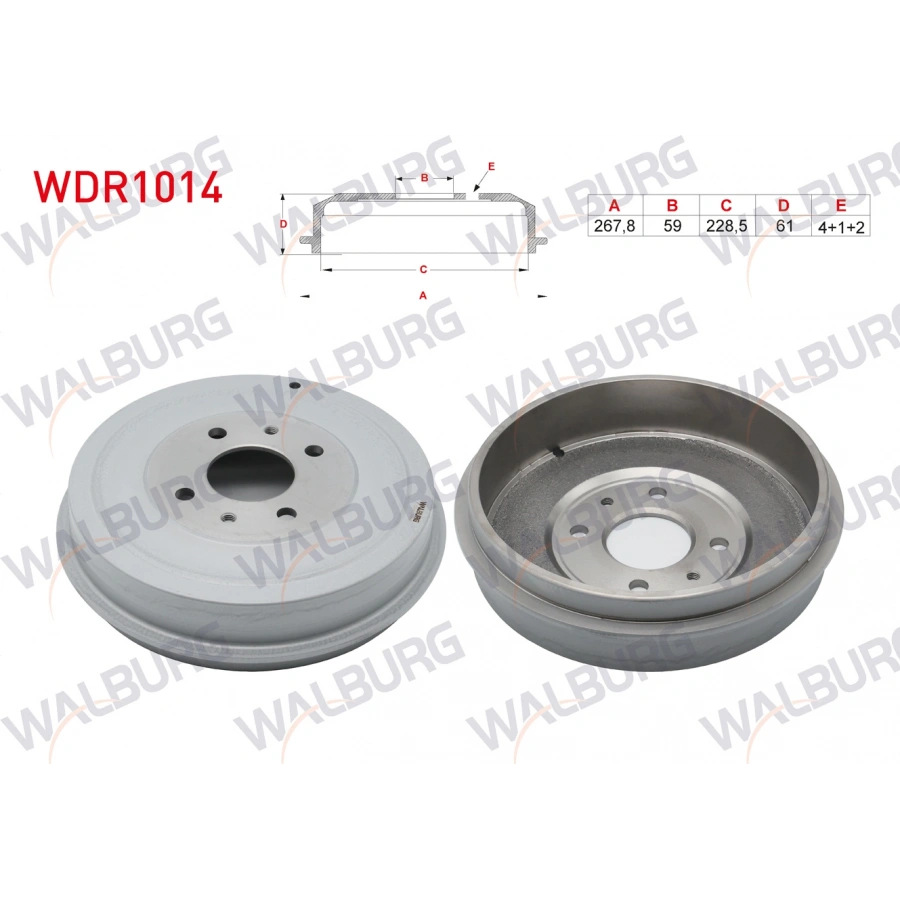 FREN KAMPANASI ARKA 4 DELIK 267,8X59X228,5X61 FIAT DOBLO 1.3 JTD - 1.9 JTD 2001-2010 / FIORINO 1.3 MJT 1998-2005 / LINEA 1.3 MJT 2007-