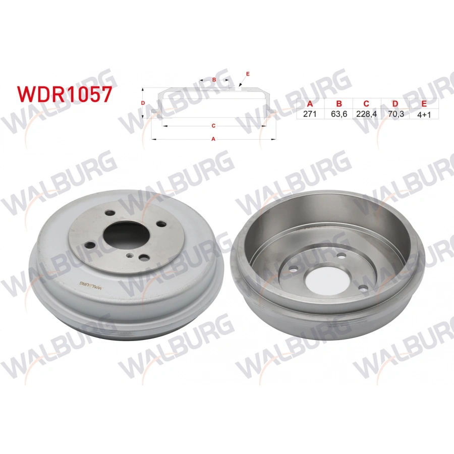 FREN KAMPANASI ARKA 4 DELIK 271X63,6X228,4X70,3 FORD TRANSIT COURIER 1.0 EcoBoost - 1.5 TDCI - 1.6 TDCI 2014-