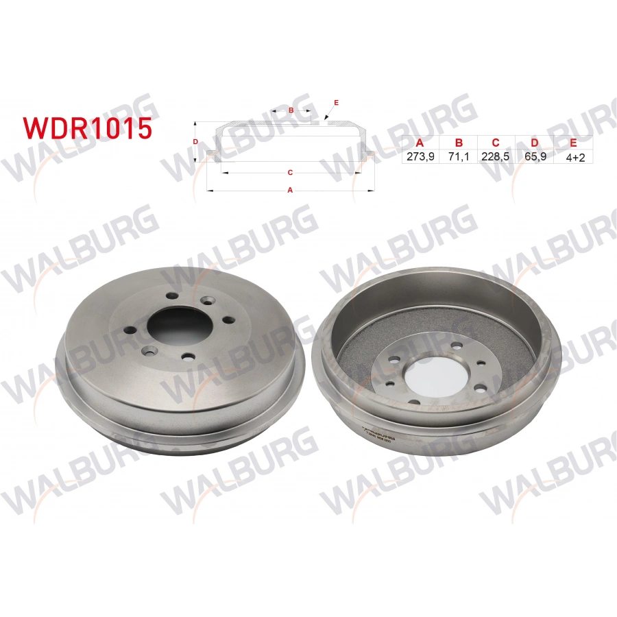 FREN KAMPANASI ARKA 4 DELIK 273,9X71,1X228,5X65,9 CITROEN BERLINGO 1.9 D - 1.6 HDI 1996-2008 / XSARA 1.4 HDI - 1.6 1997-2005 / PEUGEOT PARTNER 1.6 HDI - 1.9 D 1996-2008 / 306 1.6i - 1.8i 1993-2002