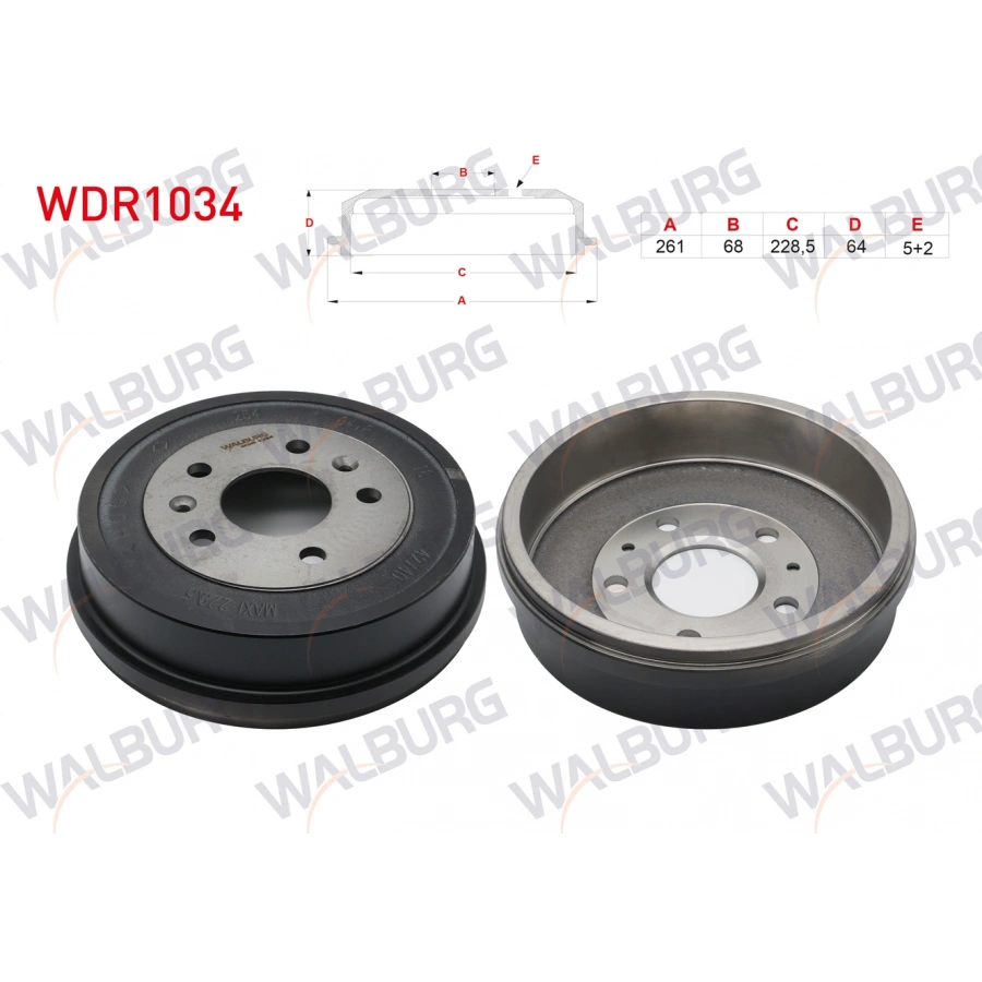 FREN KAMPANASI ARKA 5 DELIK 261X68X228,5X64 DACIA DUSTER 1.5 DCI - 1.6 16V 4X4 2009-2012 / DUSTER 1.5 DCI - 1.6 16V 4X4 2012