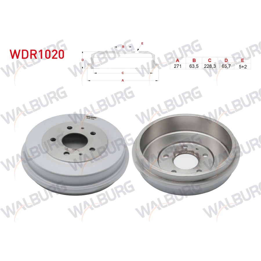 FREN KAMPANASI ARKA 5 DELIK 271X63,5X228,3X65,7 FORD FOCUS 1.6i - 1.6 TDCI - 1.8 TDCI 2004-2011