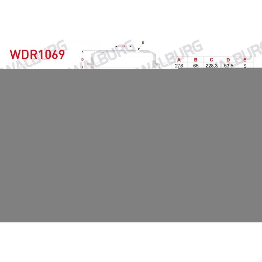 FREN KAMPANASI ARKA 5 DELIK 278X65X228,3X53,5 POLO 1.0 TSI-1.6 TDI 18-/ ARONA 1.0 TSI-1.6 TDI 17-/ IBIZA 1.0 TSI-1.6 TDI 17-/ SCALA 1.0 TSI-1.5 TSI-1.6 TDI 19-/ KAMIQ 1.0 TSI-1.5 TSI-1.6 TDI 19-