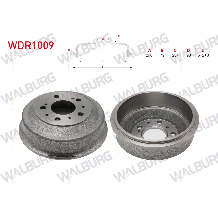 FREN KAMPANASI ARKA 5 DELIK 298X72X254X98 14Q FIAT DUCATO 2.0 JTD - 2.5 TDI - 2.8 TDI 1994-2002 / CITROEN JUMPER 2.8 HDI 1994-2002 / PEUGEOT BOXER 2.8 HDI 1994-2002