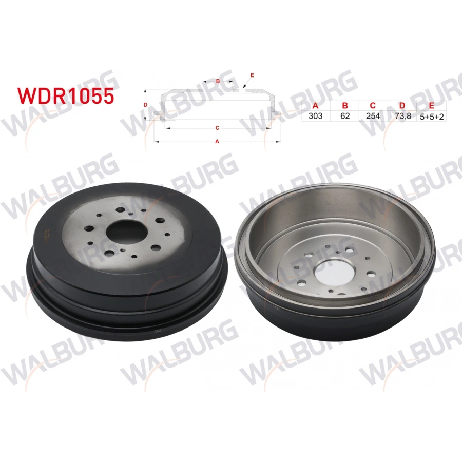 FREN KAMPANASI ARKA 5 DELIK 303X62X254X73,8 TOYOTA HILUX (_N1_,_N2_,_N3_) 2.5 D-4D 2005-2011