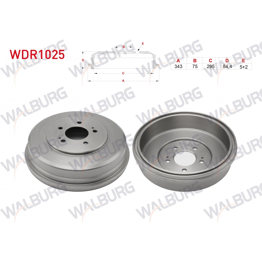 FREN KAMPANASI ARKA 5 DELIK 343X75X295X84,4 HYUNDAI H1 STAREX 2.5 CRDI 2008-