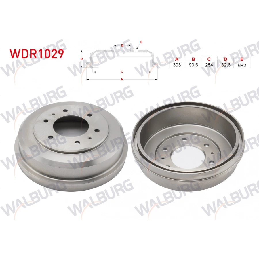 FREN KAMPANASI ARKA 6 DELIK 303X93,6X254X82,6 MITSUBISHI L 200 2.5 TD 1996-2006