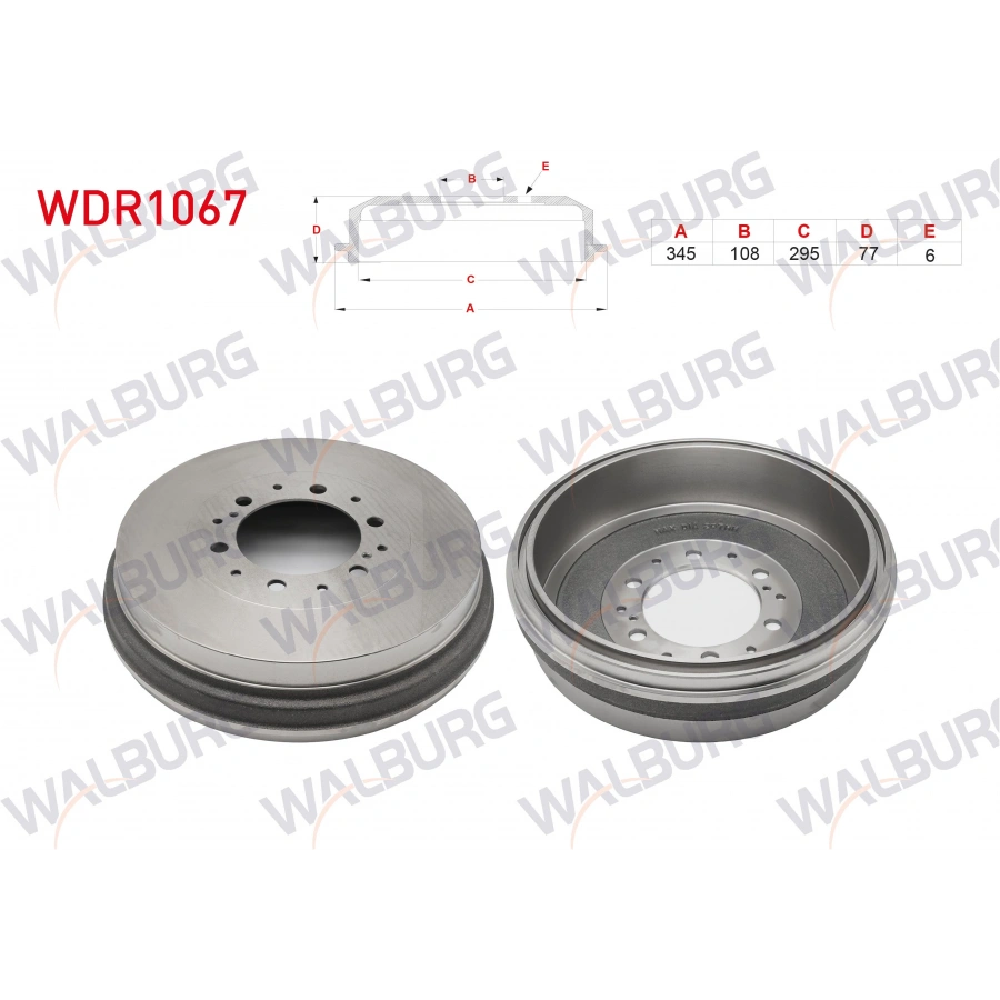 FREN KAMPANASI ARKA 6 DELIK 345X108X295X77 TOYOTA HILUX VI 2.5 D-4D 2001-2005 / HILUX VII 2.5 - 3.0 D-4D 4WD 2006-2015 / HILUX VII 2.4 D 2015-