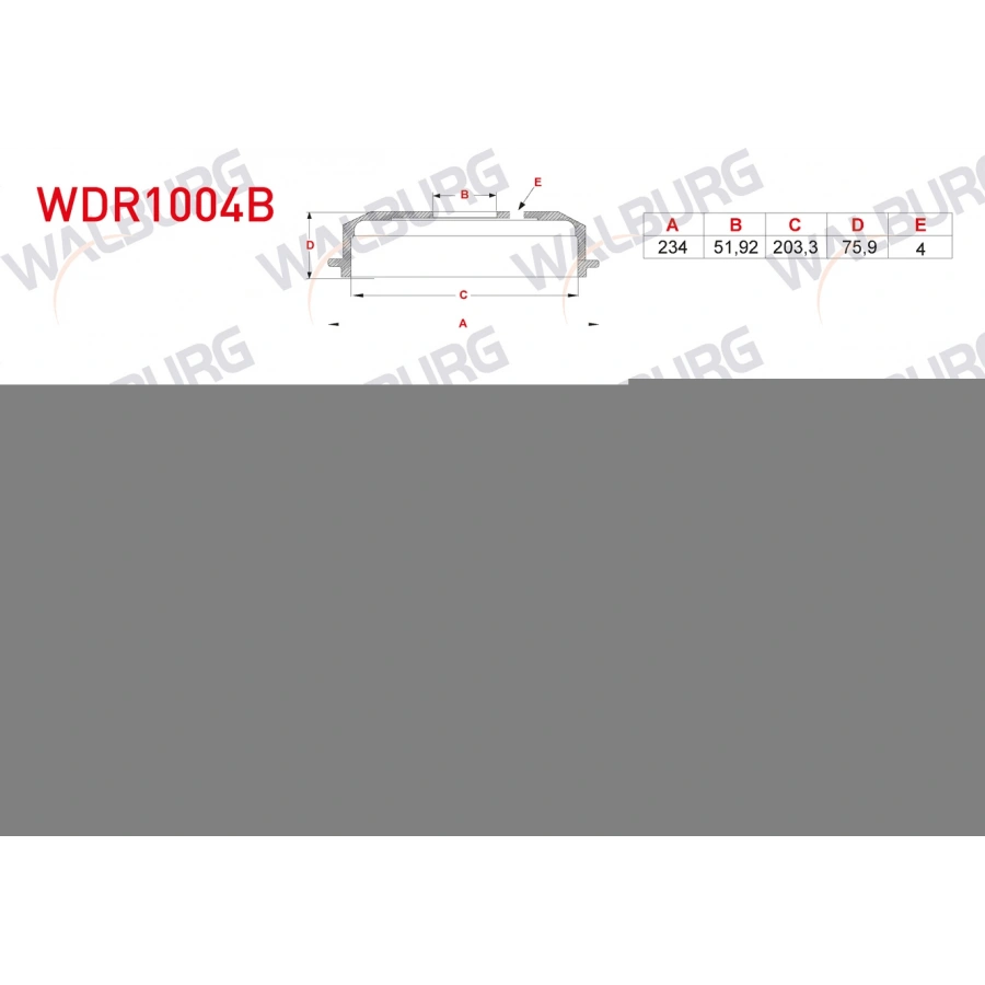 FREN KAMPANASI ARKA RULMANLI 4 DELIK 234X51,92X203,3X75,9 RENAULT CLIO II 1998-2005/ MEGANE II 2002-2008 / SYMBOL II 2008-2012 /DACIA LOGAN 2004-2012/ R19